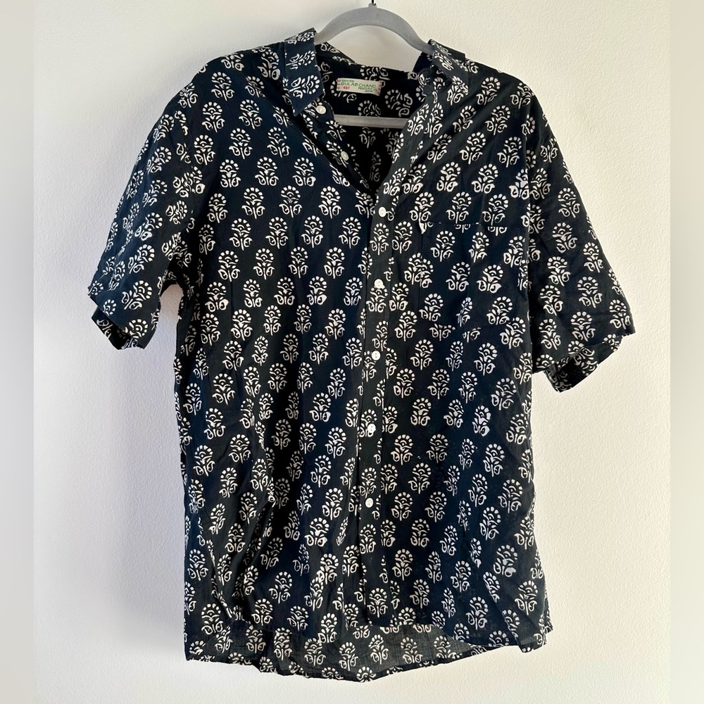 Lightweight Indian block print button-down